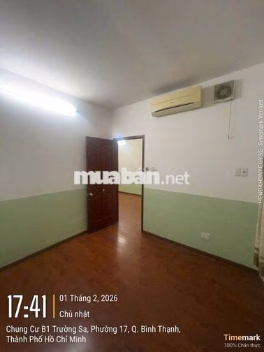 Chung cư B1 Trường Sa Bình Thạnh (sát Q1) 55m2 (2PN 2WC)