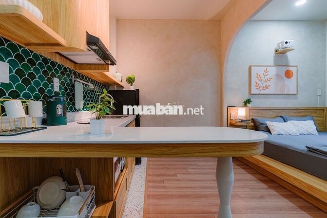 Designer studio 22m² Điện Biên Phủ, full NT, bếp + máy giặt riêng