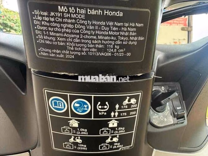 Honda SH Mode đk 2024 odo 3000 km chính chủ ký