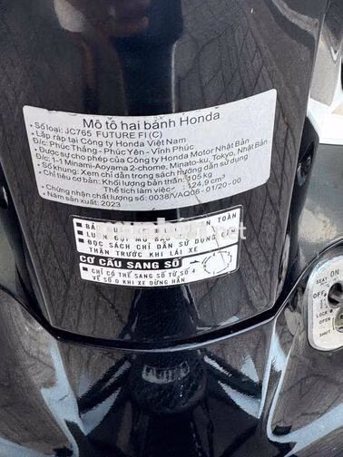 Honda Future FI 2023 Trắng máy zin biển Long Xuyên