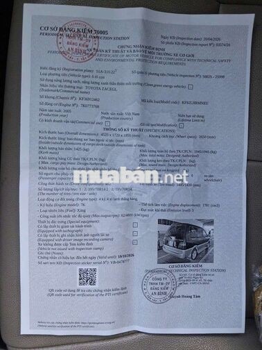 Toyota Zace 2005 Xanh 8 chỗ