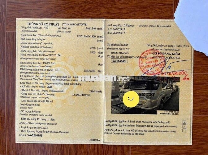 Toyota Fortuner 2016 Dầu Bạc 160.000 km