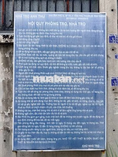 CHO THUÊ NHÀ TRỌ ANH THƯ – VĨNH PHÚ, THUẬN AN