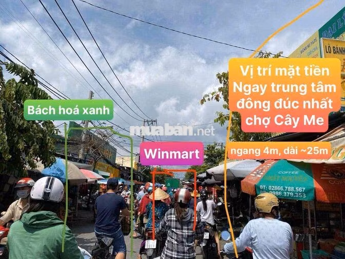 Mặt Tiền nguyên căn ngay trung tâm sầm uất nhất chợ Cây Me