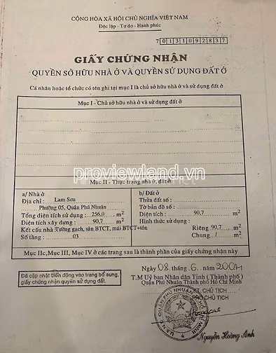 Bán nhà mặt tiền Lam Sơn Phú Nhuận, 90,7m², 3 tầng, đang cho thuê