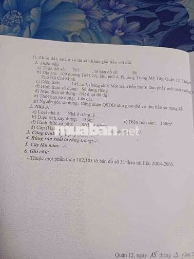 Bán nhà Mặt Tiền đường Nguyễn Thị Trên ( Trung Mỹ Tây 2A cũ )