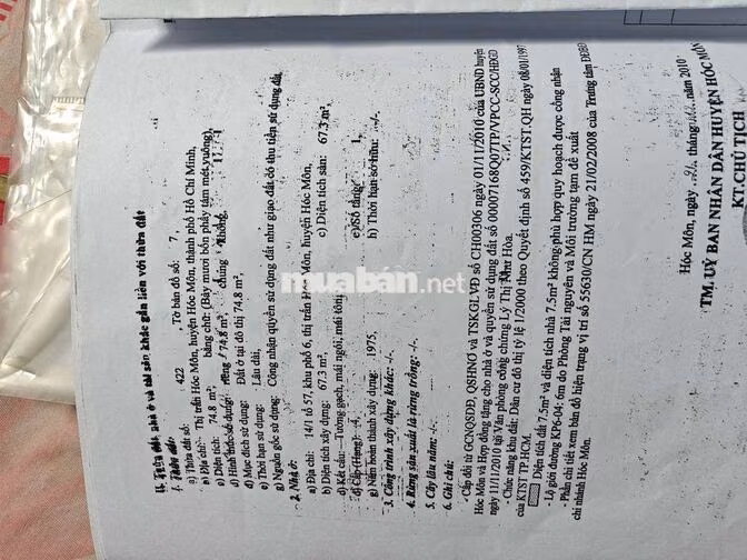 bán nhà chính chủ sổ hồng riêng ngay chợ hóc môn đường trưng nữ vương 