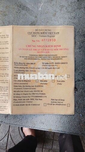 Daewoo Matiz SE 2008 Tự động 5 chỗ