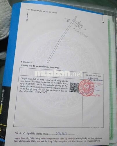 Đất ngay bên trung tâm tâm hành chính Dĩ An phường An Bình Tp Dĩ An 