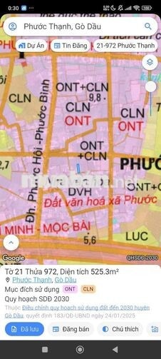 Bán đất thổ cư tại Phước Thạnh, Gò Dầu, Tây Ninh