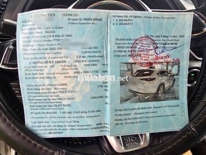 Mazda CX8 7 chỗ 2022 Trắng