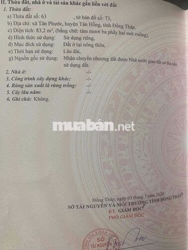 nhà bán chợ tân phước tân hồng đồng tháp