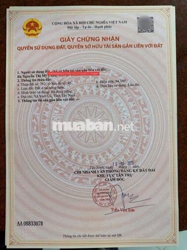 Quá ngộp rồi, 94m² đất thổ đường nhựa nguyễn văn châu, 450tr