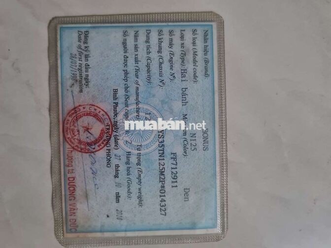 Bán SYM Bonus 125MB chỉ 5 triệu rưỡi,Cavet theo xe