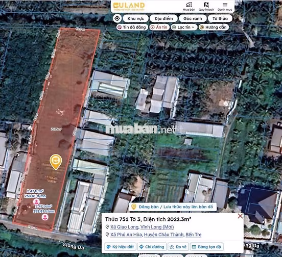 2.000M² GẦN KCN GIAO LONG – 200M² THỔ CƯ – 4,8 TỶ | LỘ GIỒNG DA
