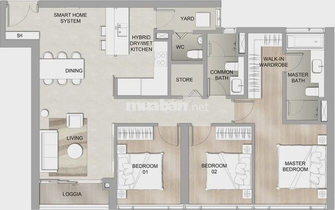 Cho thuê căn hộ The Marq Q1, A1.2204 3PN view xéo IFC siêu đẹp