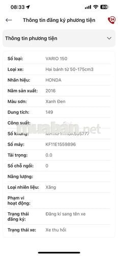 Honda Vario 150 2016 Xanh đen 