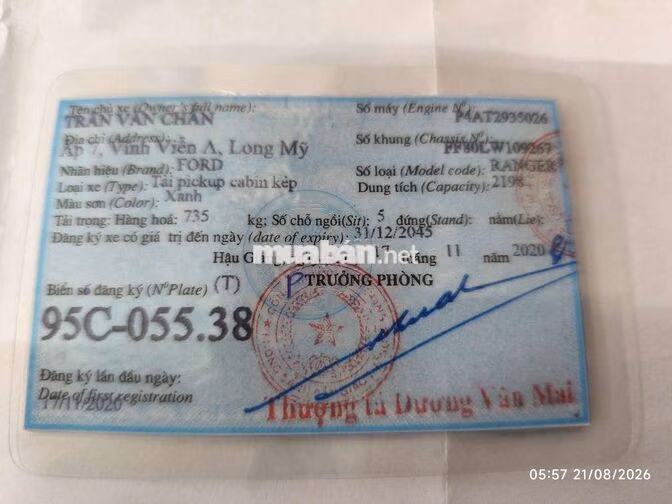 Ford Ranger XLS 2020 Xanh 5 chỗ
