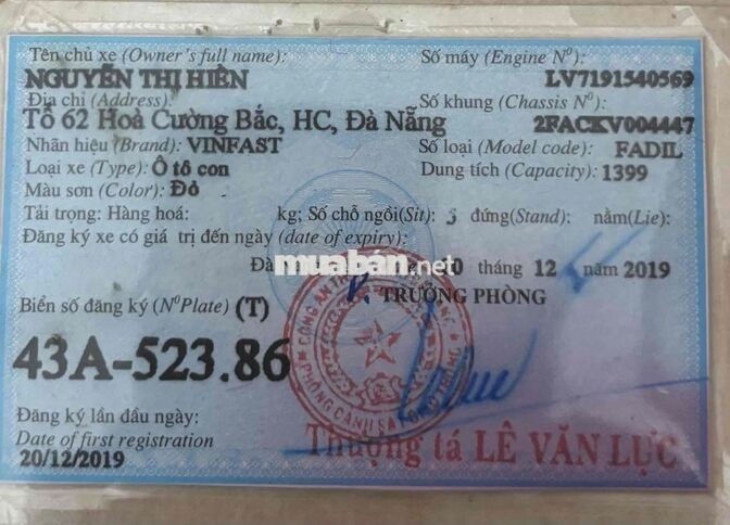 VinFast Fadil 2019 Tiêu chuẩn Đỏ 26.000 km