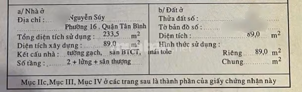 Chính chủ cần bán nhà mặt tiền kinh doanh quận Tân Phú 