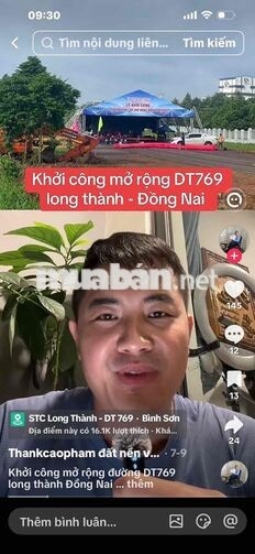 bán đất duong qua sân bay long thanh