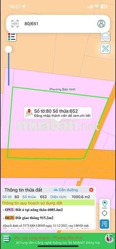CC CẦN BÁN LÔ ĐẤT 2MT - GIÁ ĐẦU TƯ TẠI PHƯỜNG BẢO VINH, TP. ĐỒNG NAI
