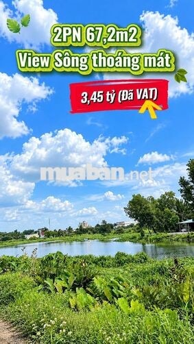 3,45 TỶ ĐÃ VAT - CĂN 2PN2WC THE EMERALD 68 RỘNG 67M², VIEW SÔNG THOÁNG