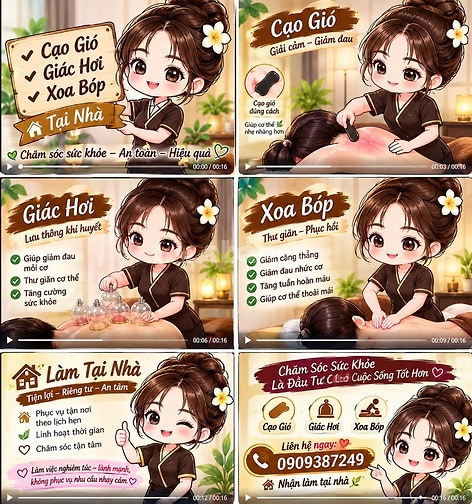 Cạo Gió - Giác Hơi - Chăm Sóc Sức Khoẻ (Tại Nhà)