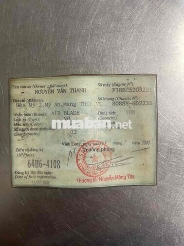 AB 2008 BS 64 MÁY ZIN CÓ GL ĐỖI XE