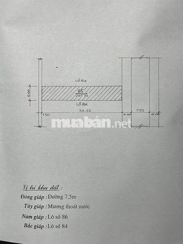 Cần bán đất Đặng Chất đường 7m5 lề 4m, tổng diện tích hơn 207,7m2