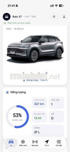Beijing X7 2021 Bạc 93760 km