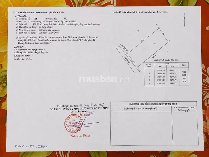 Cần tiền bán lỗ thêm 500tr mặt tiền đường nhựa Nguyễn Thị Se - 428m2 