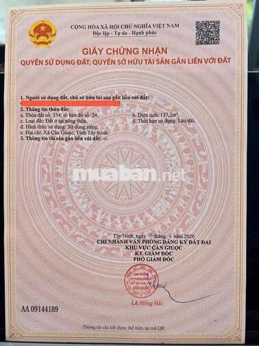 Đất thổ cư đường ô tô ngay trung tâm thị Trấn Cần Giuộc