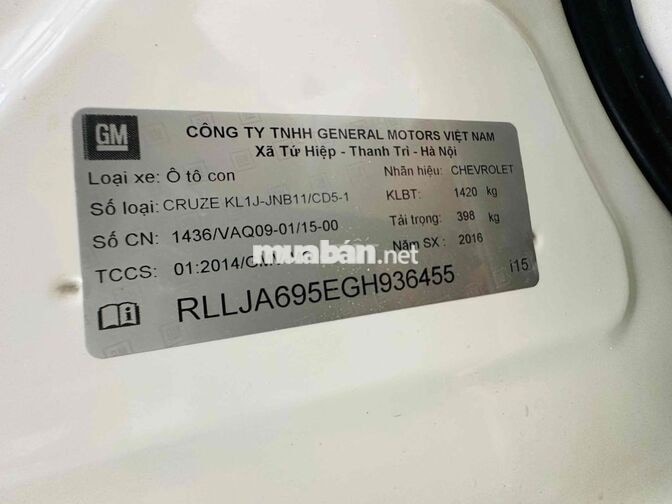 Chevrolet Cruze LTZ 2016 Trắng 78000 km