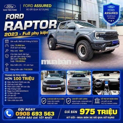 Ford Raptor 2023 Xám 75.900 km