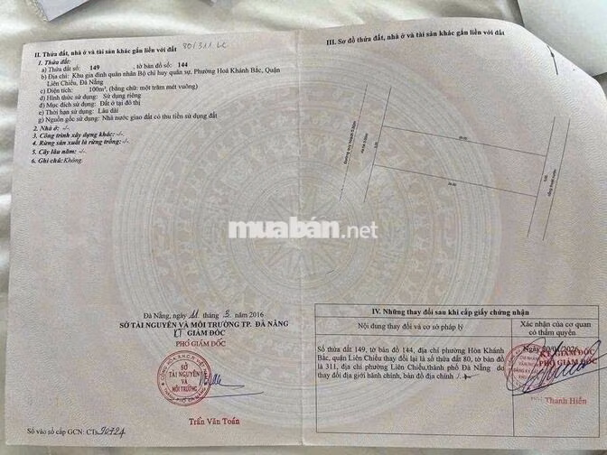Bán lô đất Khu bộ đội trinh sát Âu Cơ sát chợ Hoà Khánh