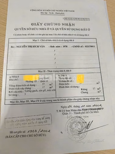 BÁN NHÀ HẺM 4M (XH) LẠC LONG QUÂN, P.3,Q.11, 3,88 TỶ