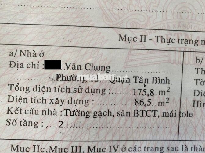 CHÍNH CHỦ BÁN BIỆT THỰ VĂN CHUNG – 450M RA T3 METRO 6, METRO 2