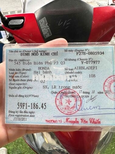 Honda Air Blade Fi 2011 Đỏ-Bạc-Đen
