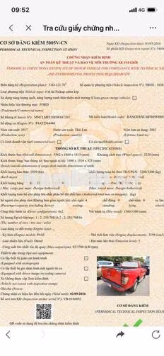 Ford Ranger 2017  1 cầu so san