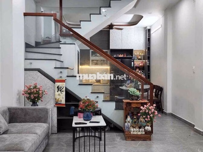 NHÀ ĐẸP 4TẦNG HẺM ÔTÔ THÔNG DƯƠNG QUẢNG HÀM P. AN NHƠN GÒ VẤP CHỈ 7x