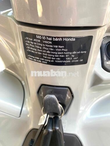 Honda Vision 2025 Xám xi măng Smartkey