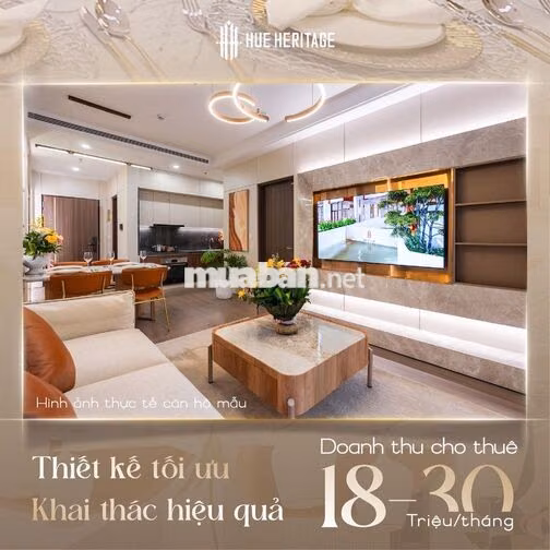 Đẹp - Căn hộ 3PN view sông Hương tầng 10 - Giá mềm! Đã gồm nội thất