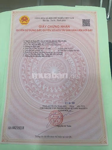 BÁN ĐẤT - 4X14M FULL THỔ CƯ - 1/ LIÊN KHU 5-6 - P.BÌNH TÂN GIÁ 3.9 TỶ 