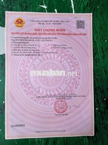 Nhà MT lộ ôtô 4m , Phong Điền , Tp. Cần Thơ