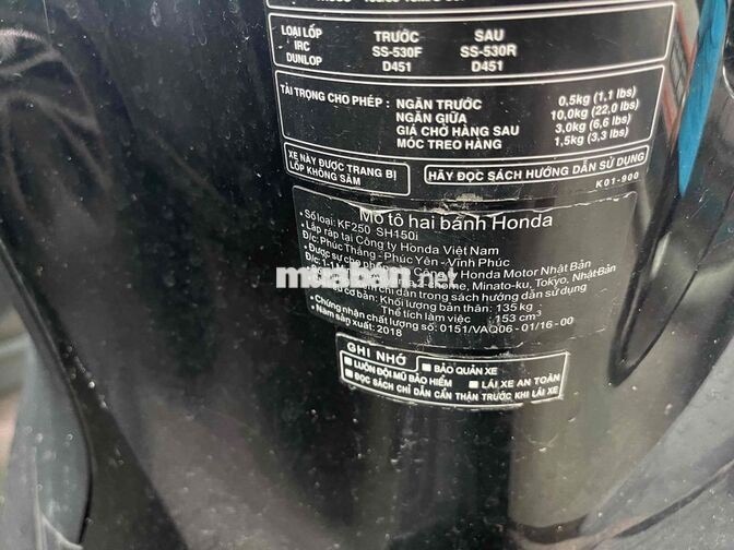 Honda SH 150 2018 cọp lốp 1 cặp ngay chủ cầm