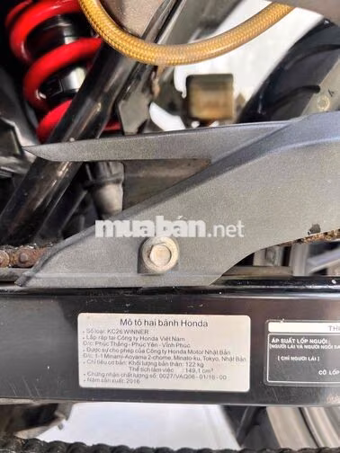 Cần Bán Honda Winner 150 2016 BSTP 9 Chủ Kí Giấy