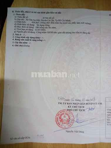 Mặt tiền kinh doanh 436m2 chợ Nguyễn Văn Khạ, giá full 850 triệu SHR