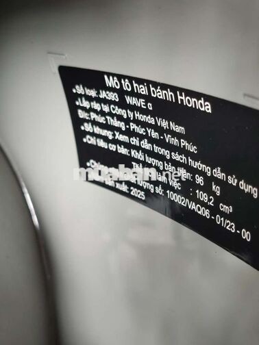 Honda Wave Alpha 2025 Xám 1900 km