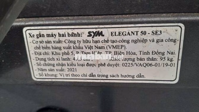 SYM Elegant 50 2021 Đỏ